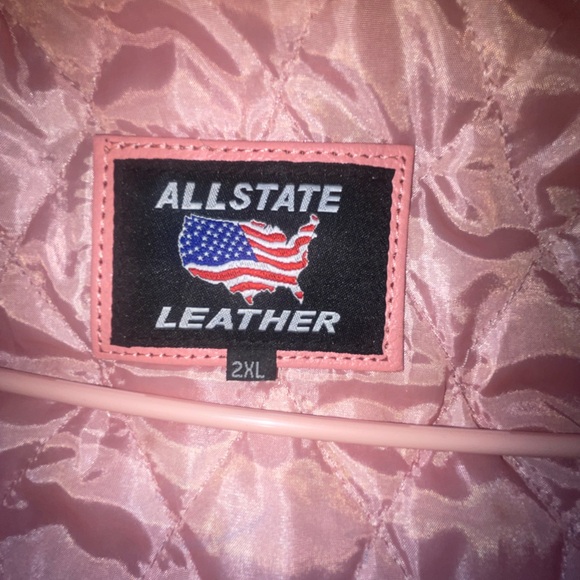 ALLSTATE LEATHER ladies 2x baby pink biker jacket - Picture 3 of 14